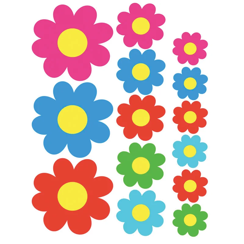 Avisa Stickervel Coloured Flowers - 24,5x32x5cm