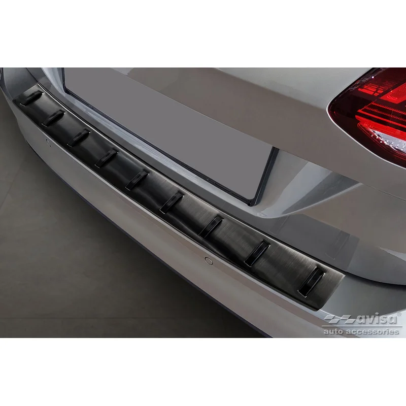 Avisa RVS Achterbumperprotector STRONG EDITION passend voor Volkswagen Golf VII Variant incl. Alltrack 2012-2017 - Zwart