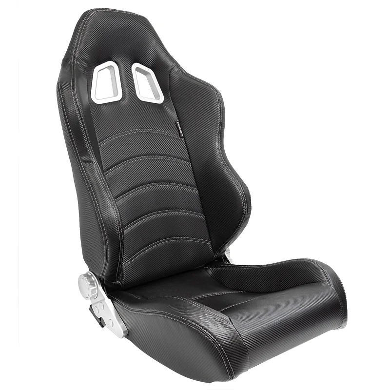 AutoStyle Sportstoel 'Type Z' - Zwart Carbon-Look - Dubbelzijdig verstelbare rugleuning - incl. sledes