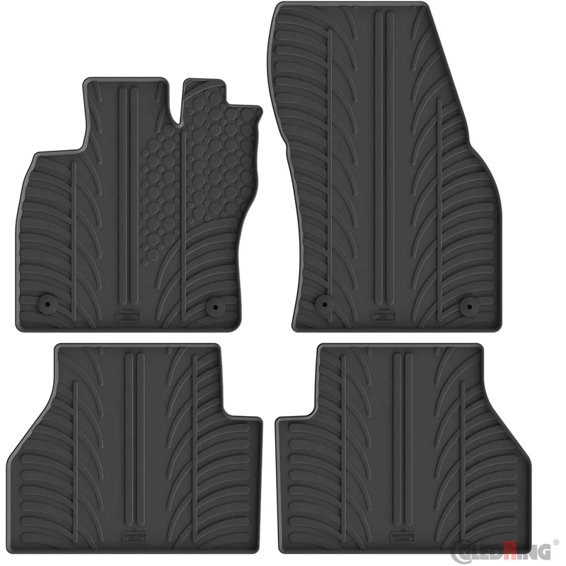 Gledring Rubbermatten passend voor Volkswagen Caddy V MPV 2020- & Ford Tourneo Connect (L1/L2) 2022- (T profiel 4-delig + montageclips)