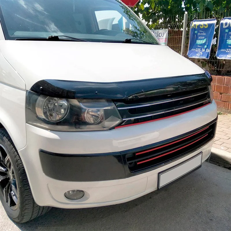 Oneway Motorkapbeschermer (steenslagcover) passend voor Volkswagen Transporter T5.1 2010-2015 – Glanzend zwart
