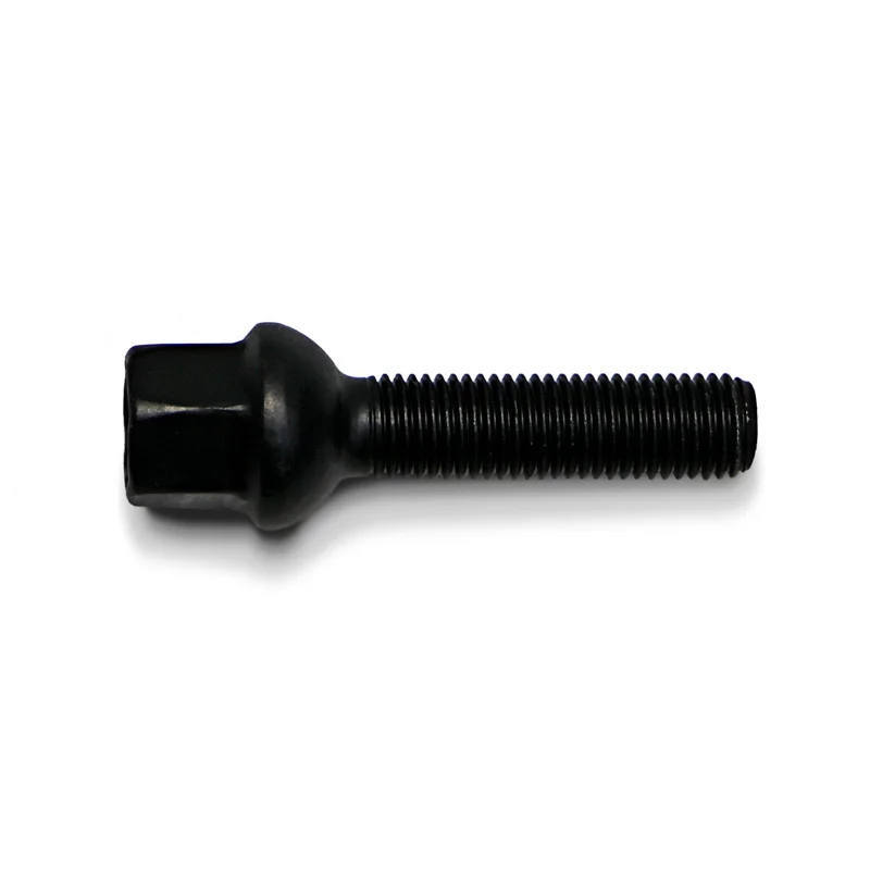 H&R Wielbout bolkonisch R12 M12x1.50 - Lengte 50mm - Zwart (Bv. passend voor Mercedes)