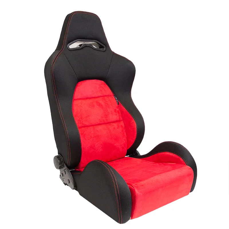 AutoStyle Sportstoel ‘Eco Soft’ – Zwart/Rood – Dubbelzijdig verstelbare rugleuning – incl. sledes
