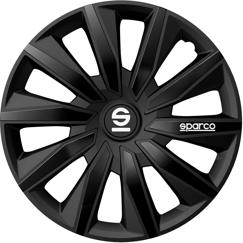 Sparco Wieldoppen Milano – 16-inch – Zwart – Set van 4 stuks