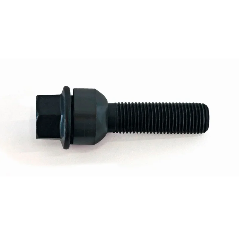 H&R Wielbout bolkonisch met beweegbare ring R14 M14x1.50 - Lengte 54mm - Zwart (Bv. passend voor Porsche)