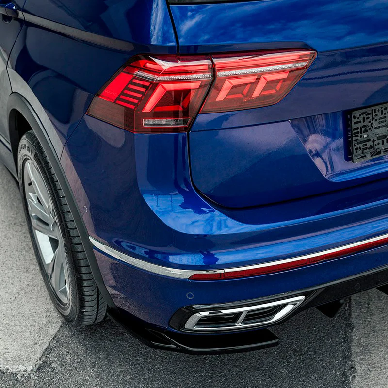 Oneway Achterbumperskirts (Hoeken) passend voor Volkswagen Tiguan II R-Line Facelift 2020-2024 - Glanzend zwart