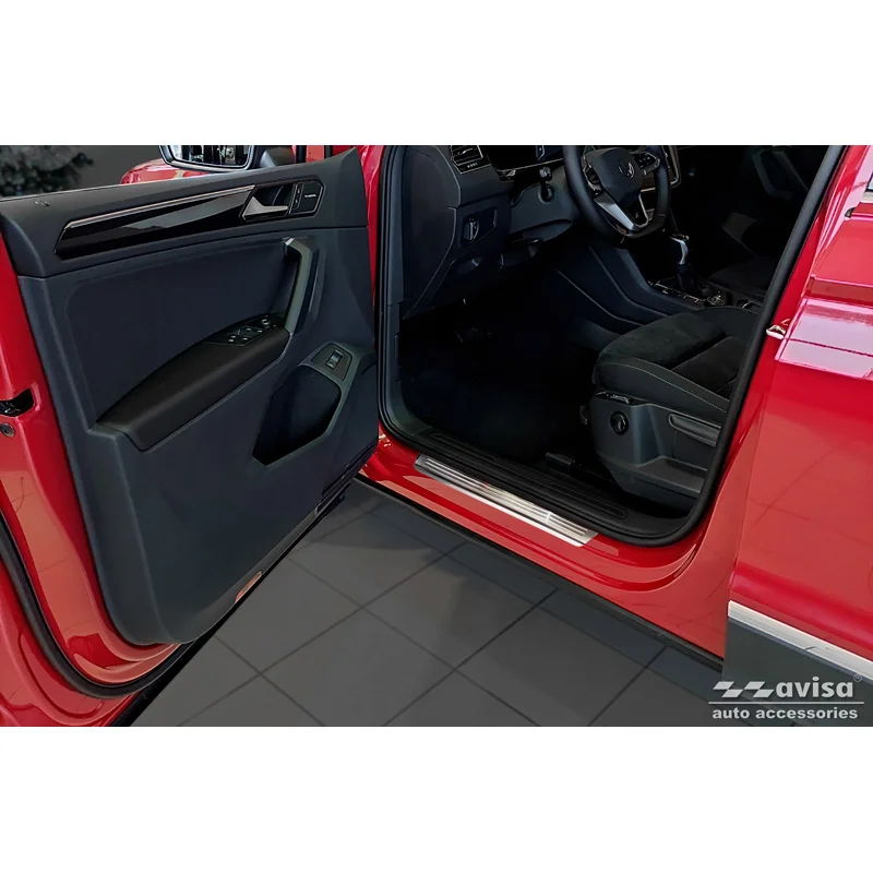Avisa RVS Instaplijsten passend voor Volkswagen Tiguan II 2016-2020 & FL 2020- incl. Allspace 2017-2020 & FL 2020-2024 - 'Lines' - 4-delig