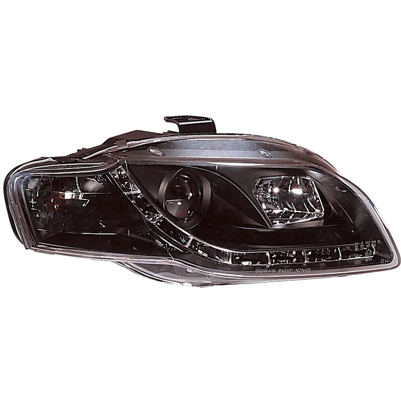AutoStyle Set Koplampen incl. DRL passend voor Audi A4 B7 2005-2008 – Zwart – incl. Stelmotor