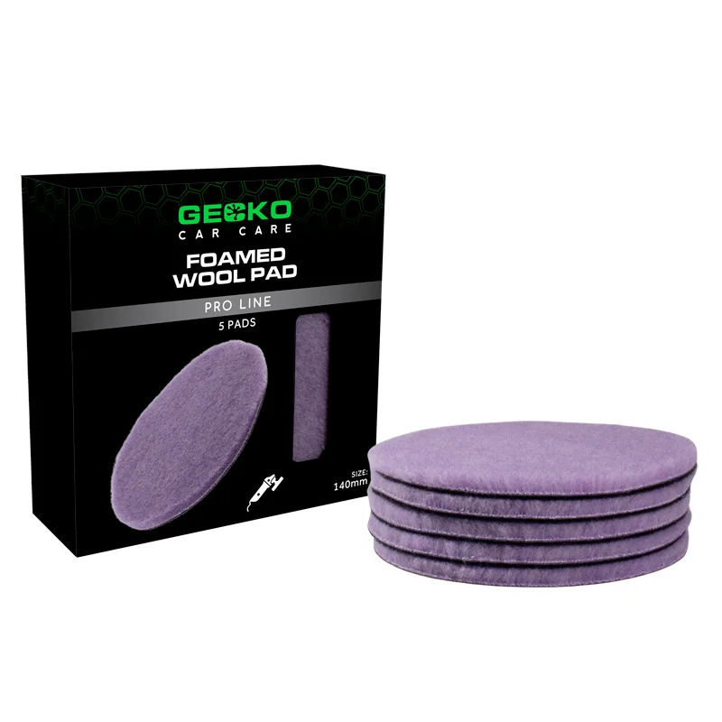 Gecko Foamed Wool Polijstpads 140mm 5-stuks
