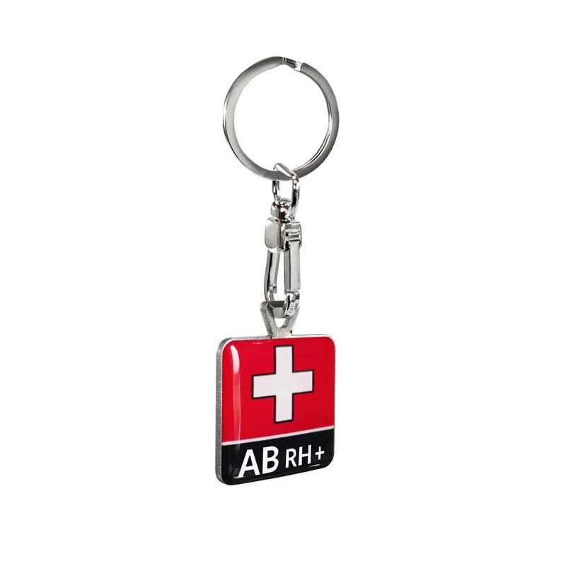 Avisa RVS sleutelhanger - 'Blood Type' AB RH+