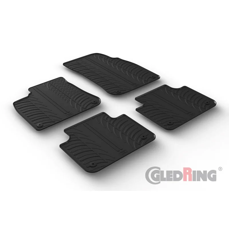Gledring Rubbermatten passend voor Volkswagen Touareg 5/2018- (T profiel 4-delig + montageclips)