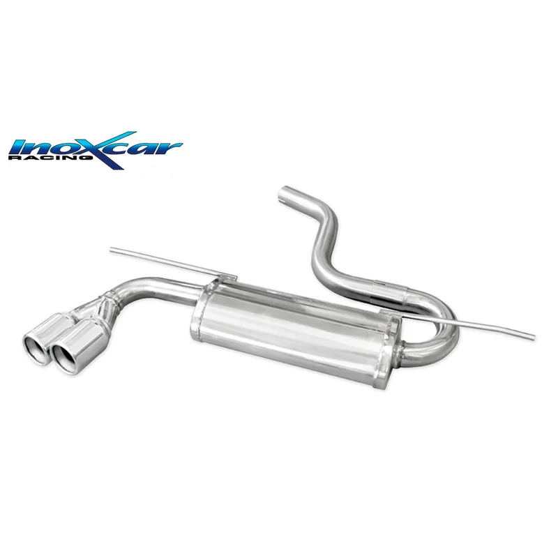 InoXcar 100% RVS Dubbele sportuitlaat passend voor Volkswagen Golf VII 2.0 GTD 184PK 2012- 2019 2x80mm