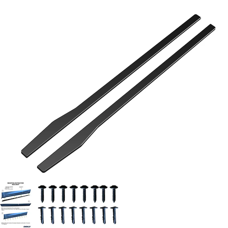 Oneway Set Sideskirts passend voor Mercedes C-Klasse W205 Sedan/Kombi 2015-2021 - Glanzend zwart