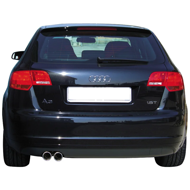 InoXcar 100% RVS Sportuitlaat passend voor Audi A3 8P 1.8TFSi (160pk) 5/2005- 2x80mm