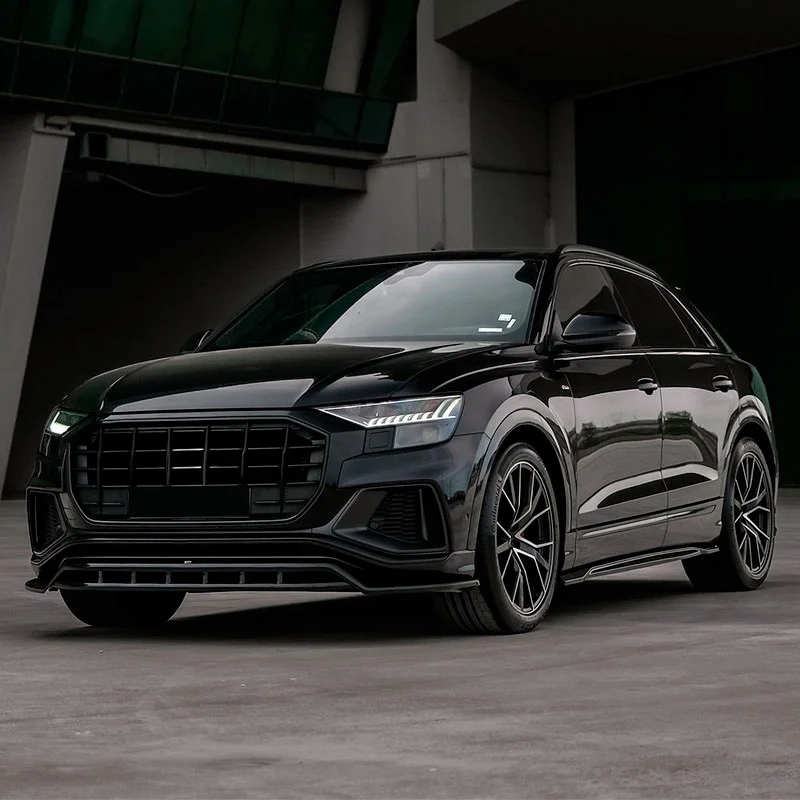 Oneway Voorspoilerlip passend voor Audi Q8 S-Line & SQ8 MK1 2018-2023 – Glanzend zwart