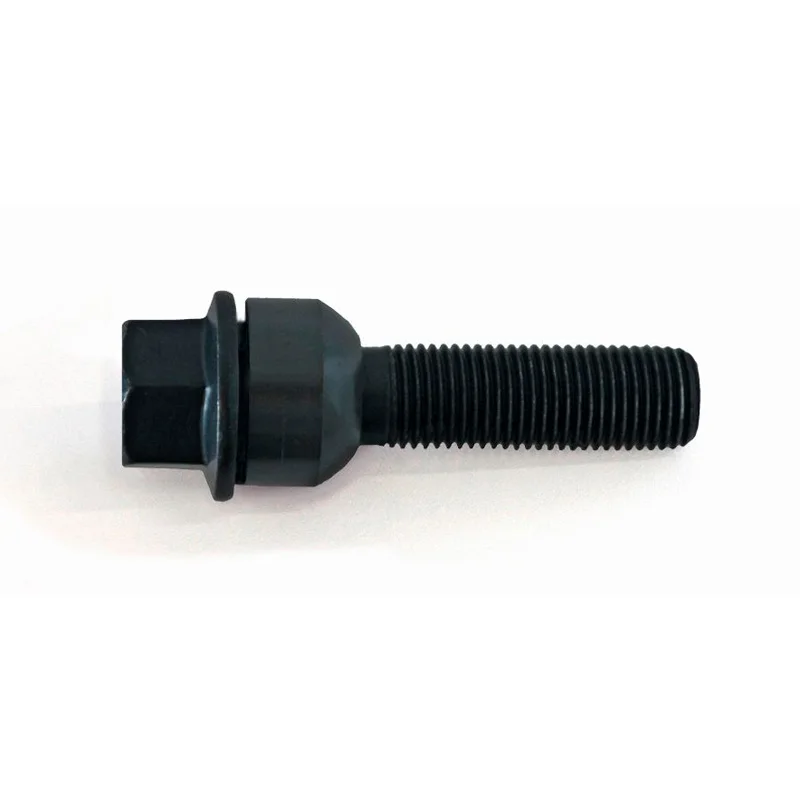 H&R Wielbout bolkonisch met beweegbare ring R14 M14x1.50 - Lengte 66mm - Zwart (Bv. passend voor Porsche)