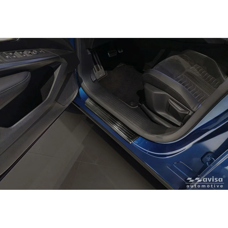 Avisa Zwart RVS Instaplijsten passend voor Peugeot 3008 III 2024- - 'Lines' - 4-delig