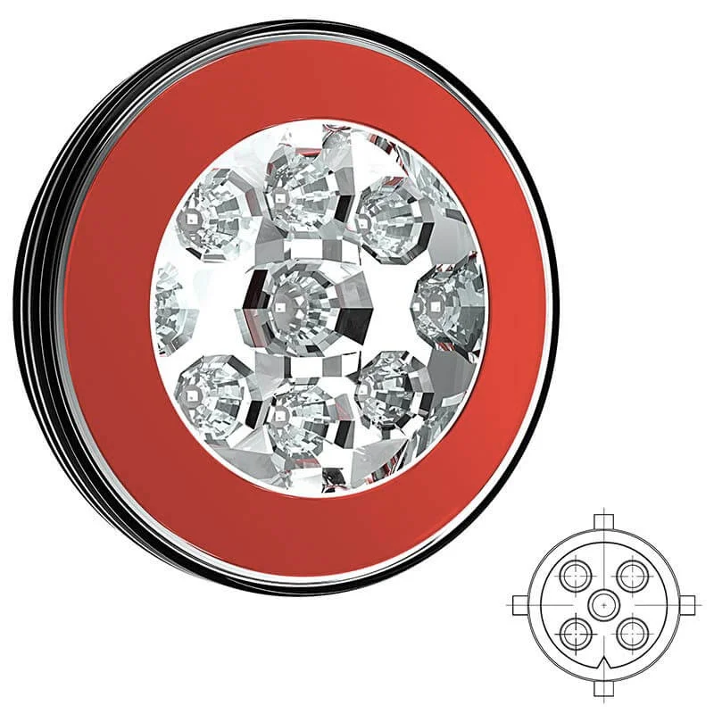 LED Rückfahrscheinwerfer mit Rücklicht | 12-36v | 5-PIN | V10C2-820B5