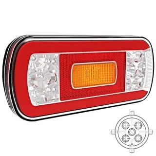 LED Rear light with license plate light | 12-36v | 5-PINs | V10C6-620B5