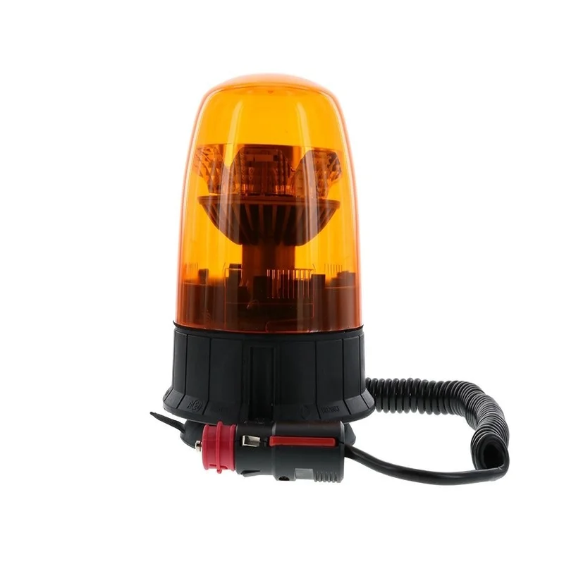 Feu LED R65 ambre 12/24v base magnétique + ventouse, rotatif | D14485
