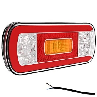 LED Rear light with license plate light | 12-36v | 100cm. cable | V10C6-630