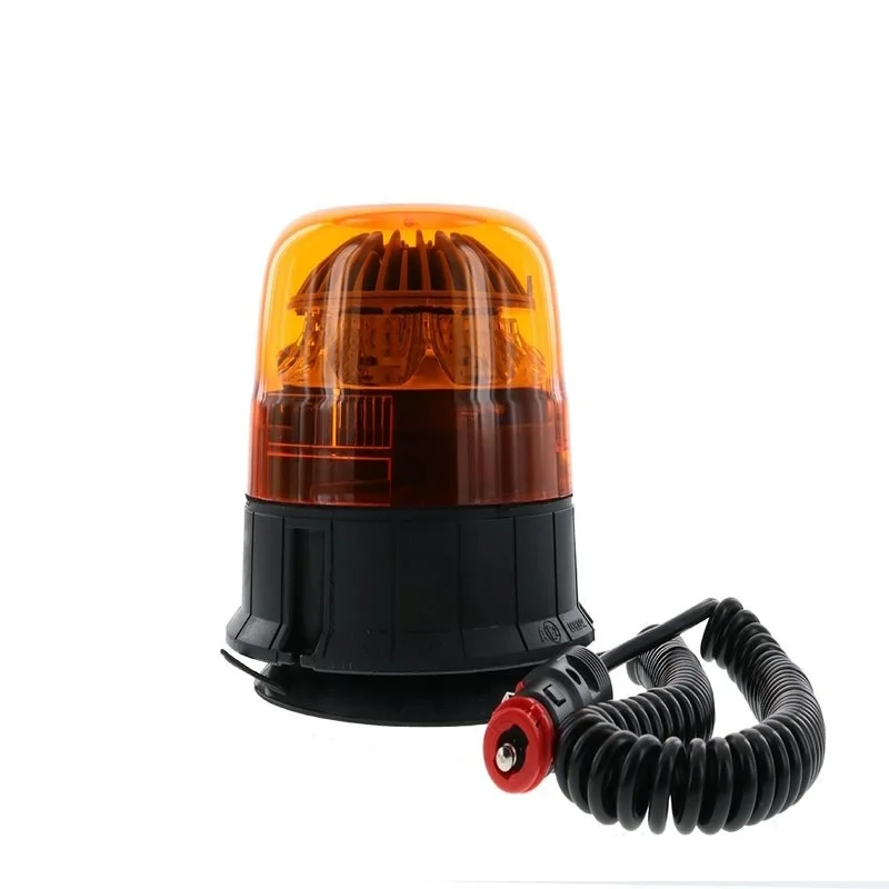 LED R65 warning light amber 12/24v magnetic mount, flashing | D14494