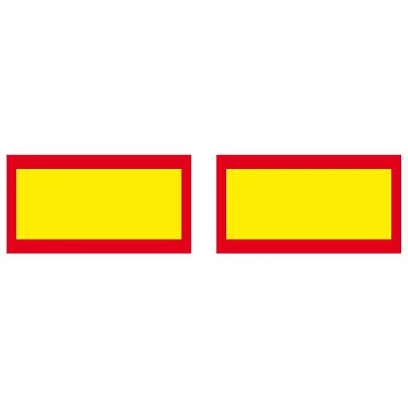 Set (2) Markeringsborden 565x195 Geel/rood aluminium | D14709
