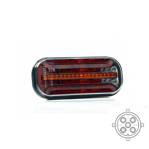 LED Rear light with dynamic warning light | 12-24v | 5-PIN | VC-2310B5