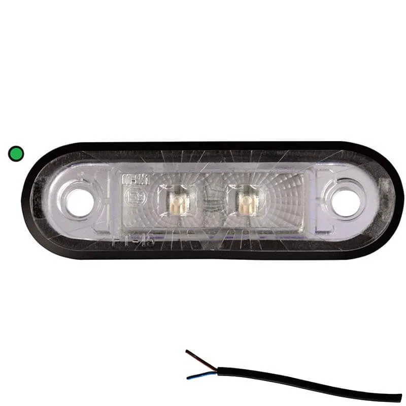 LED markeringslicht groen | 12-24v | 50cm. kabel | M10MV-200G