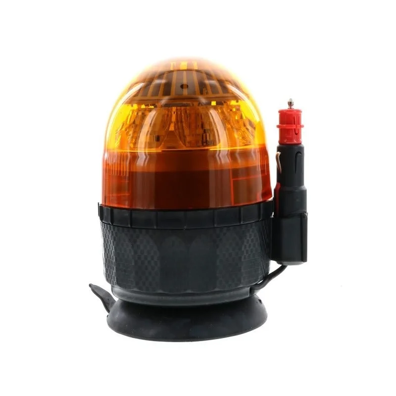 LED R65 warning light amber 12/24v magnetic mount, double flash | D14730