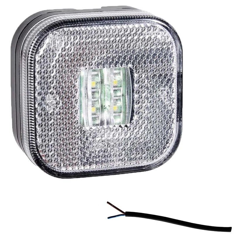 LED markeringslicht wit | 12-24v | 50cm. kabel | M10MV-900W