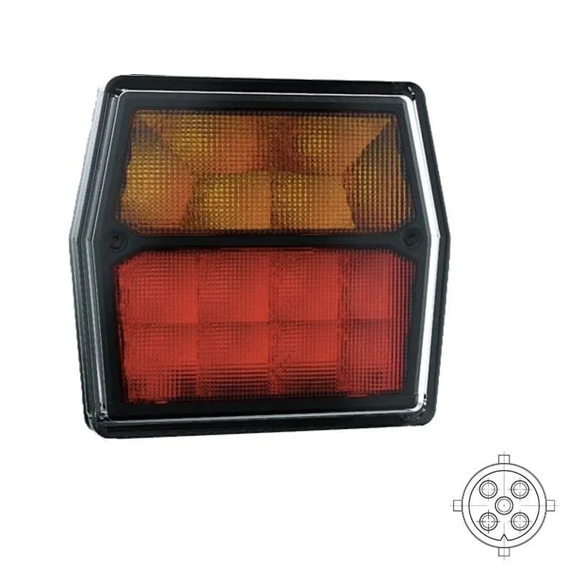 LED compact rear light | 12v | with license plate light 5-PIN | VC-2210B5