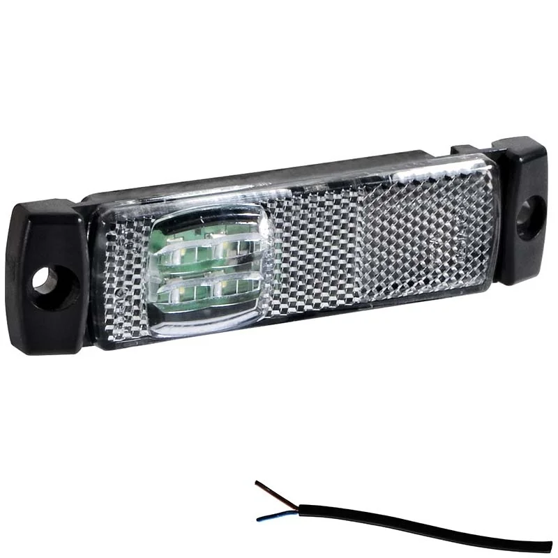 LED markeringslicht wit | 12-24v | 50cm. kabel | M10MV-190W