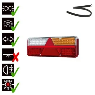 Rechts | LED Trailerlamp | dynamisch knipperlicht | 9-36v | 200cm. kabel | VC-1012