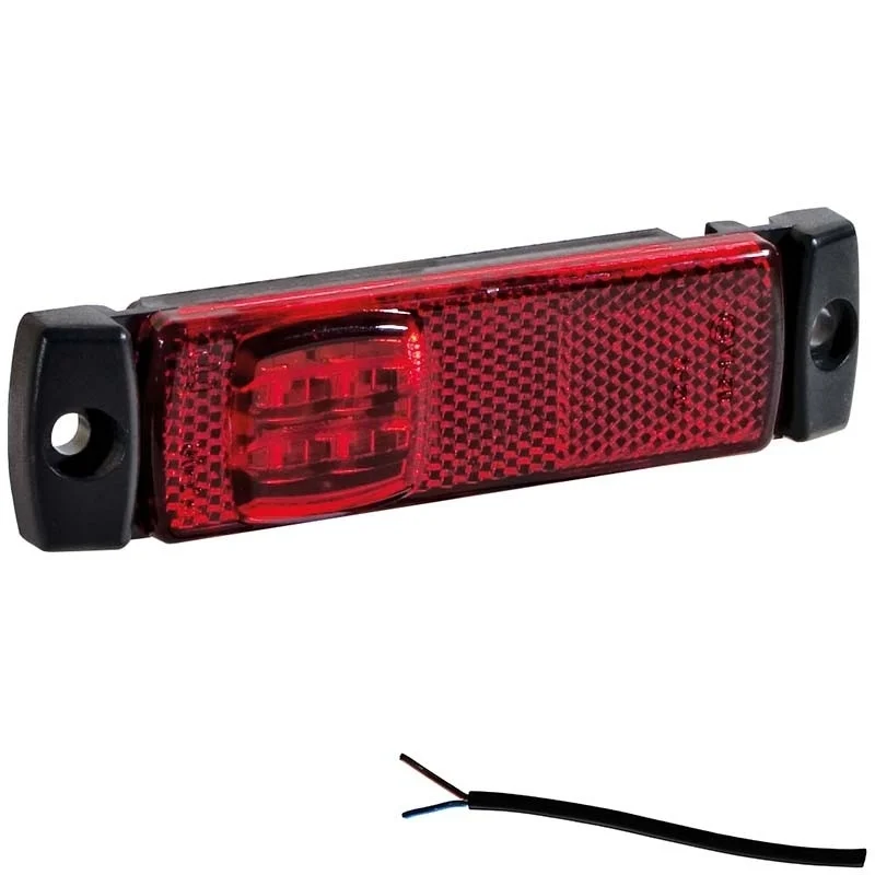 LED markeringslicht rood | 12-36v | 5m. kabel | M10MV-190R 5M