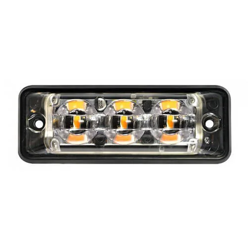 Ultraflacher Slimline LED-Blitz 3 LEDs | rot | 10-30v | SSLED3DVR