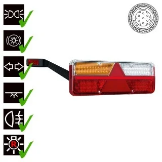 Links | LED trailerlamp | dynamisch knipperlicht | 9-36v | 7-PIN | VC-1041B7