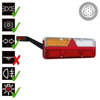 Left | LED trailer light | dynamic warning light | 9-36v | 7-PIN | VC-1021B7