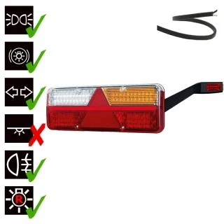 Rechts | LED Anhängerleuchte | dynamisches rundumleuchte | 9-36v | 200cm. Kabel | VC-1022