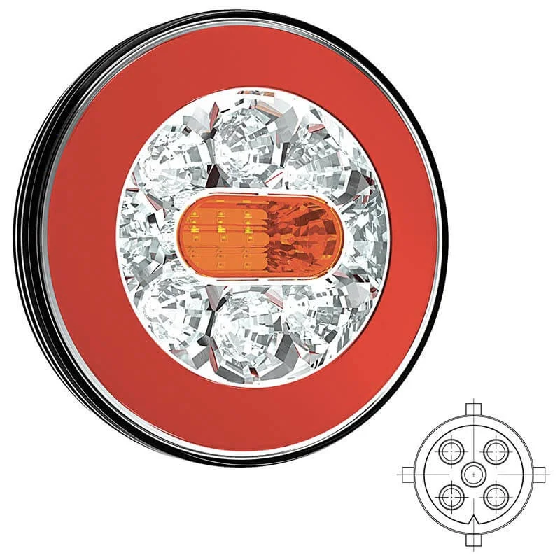 LED achterlicht zonder kentekenlicht | 12-36v | 5-PIN | V10C3-800B5