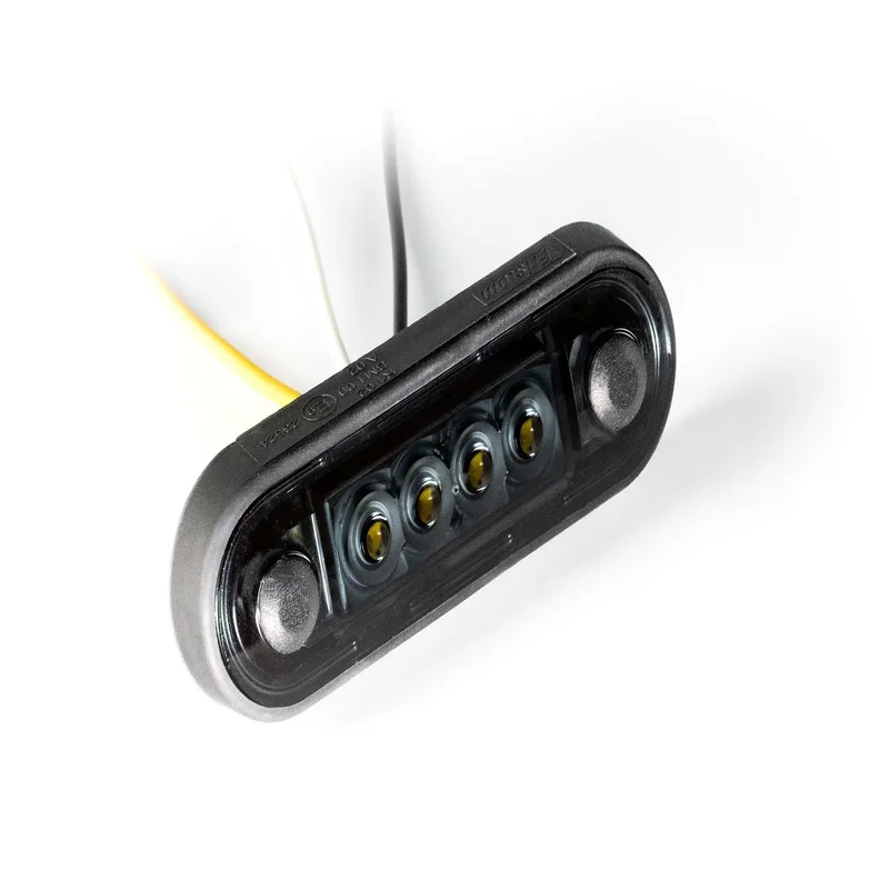 LED-Markierungsleuchte, dunkel, zweifarbig, weiß/bernsteinfarben, 12–24 V, 15 cm Kabel