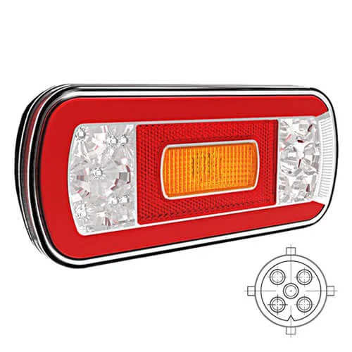 LED Rear light without license plate light | 12-36v | 5-PIN | V10C5-610B5