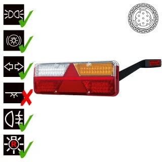 Rechts | LED Anhängerleuchte | dynamisches rundumleuchte | 9-36v | 7-PIN | VC-1022B7