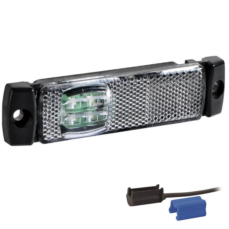 LED markeringslicht wit | 12-24v | 0,75mm². connector | M10MV-193W