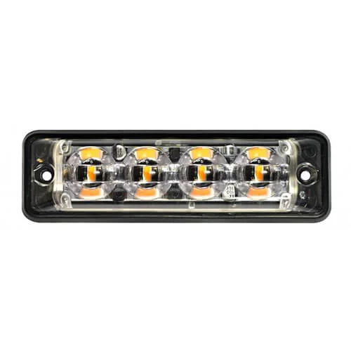 Ultra platte Slimline LED Flitser 4 LED's | R65 | Amber | 175cm. kabel | 10-30v | S11F4002-225
