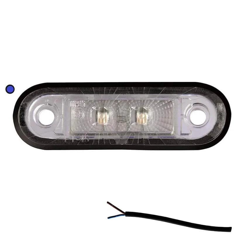 LED marker light blue | 12-24v | 50cm. cable | M10MV-200B