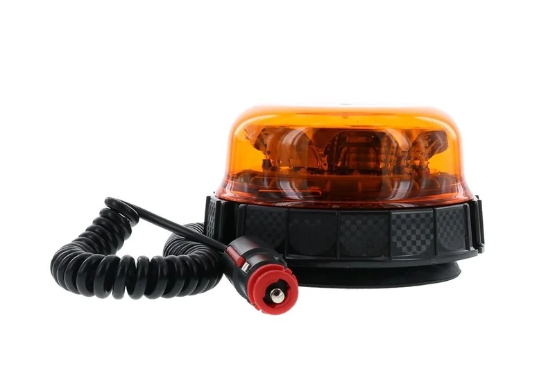 LED R65 warning light amber 12/24v magnetic mount, rotating | D14726