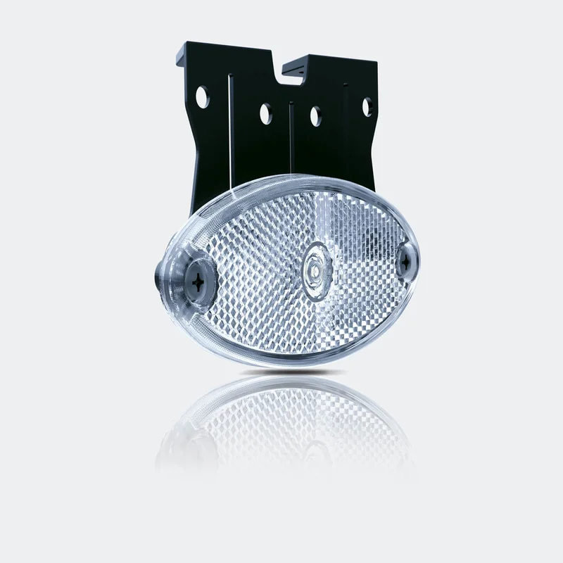 Feu de balisage LED ovale blanc avec support | 12-24v | 1,5mm². connecteur | MV-5870W