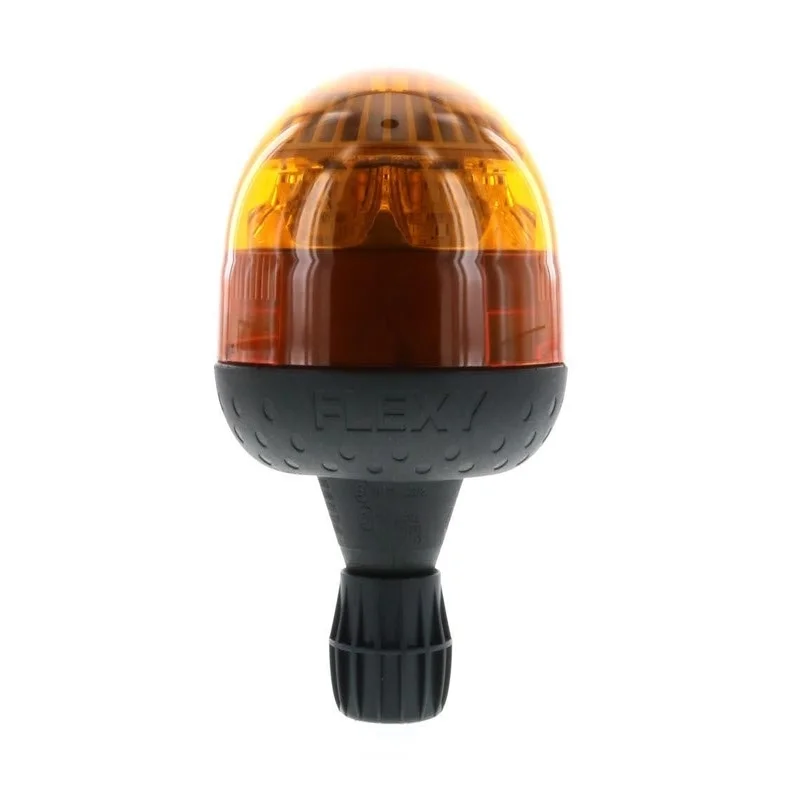 LED R65 warning light amber 12/24v flexi DIN, double flash | D14728