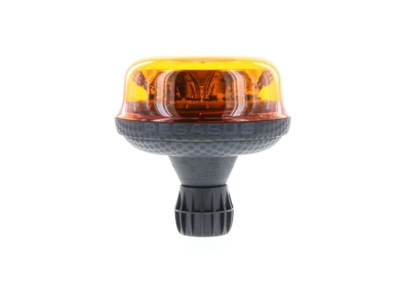 LED R65 warning light amber 12/24v flexi DIN, rotating+flash | D14501